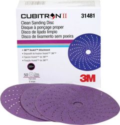 6" HOOKIT CUBITRON II CLEAN SANDING DISC 220 50/BX